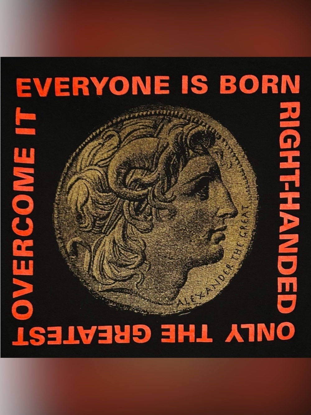 EVERYONE IS BORN RIGHT HANDED graphic tee